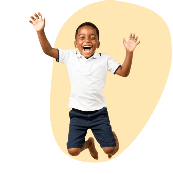 Happy child jumping
